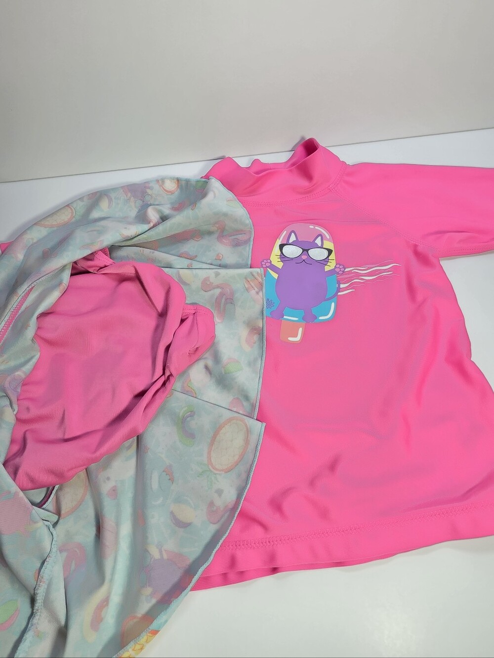 Girls Pink Popsicle Swim Set with Skirt and Hat - Size 5 - Picture 5 of 7